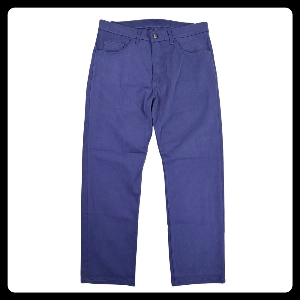 Tom James Blue Delta Pants Men 34x28 Blue Cotton Blend 5-Pocket Straight Leg